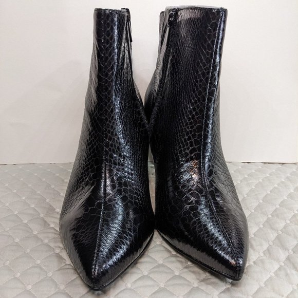 torrid Shoes - Torrid Black Snakeskin Print Pointed Side Zip Bootie Boot - size 10 Wide - NWT